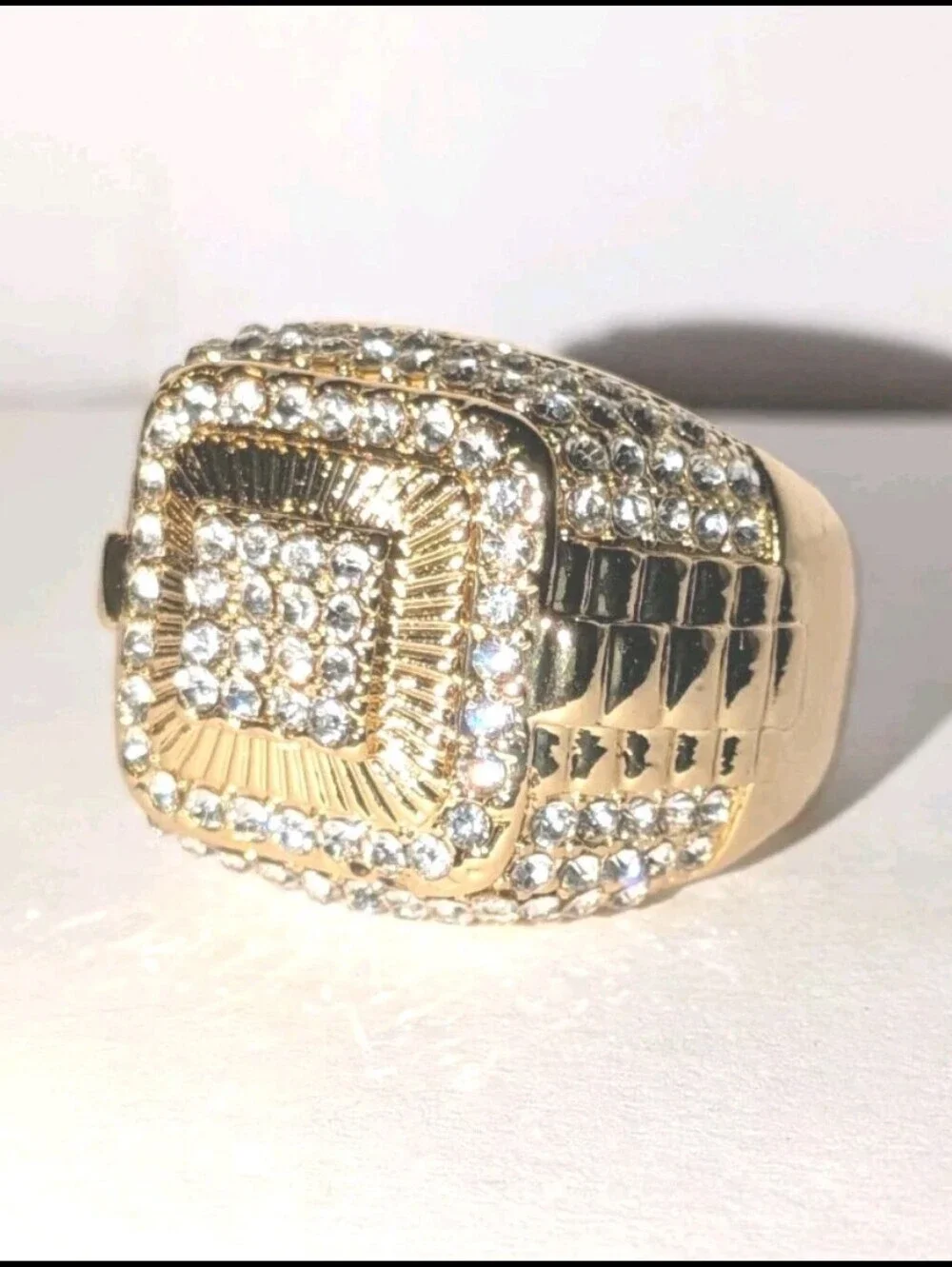 3Ct Round Cut Natural Moissanite Men's Wedding Band Ring 14k Yellow Gold Plated